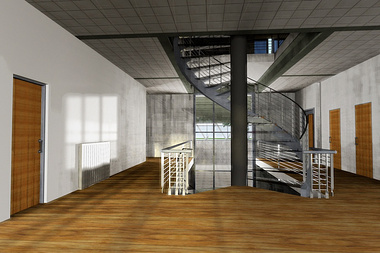 An interior rendering of one of my buildings (Artlantis+Archicad)