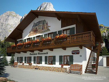 Guest house. Mittenwald. Germany.