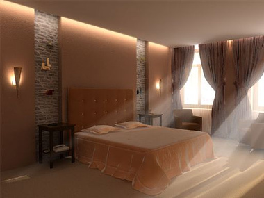 bedroom with volume light
