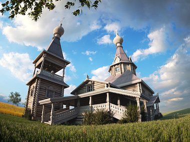 Wooden church in russian style 2