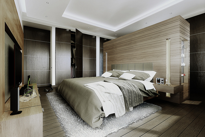 simple clean master bedroom