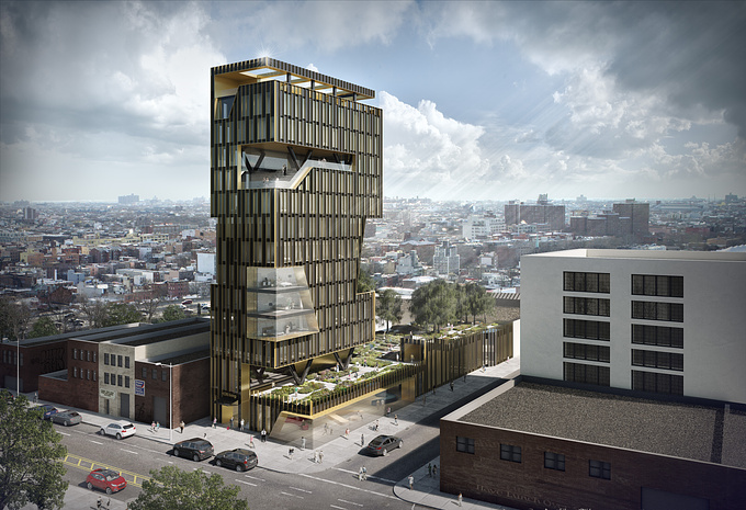 3d visualizations for this modern buidling to be located in NY