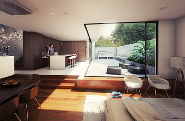 Open living room / kitchen design
