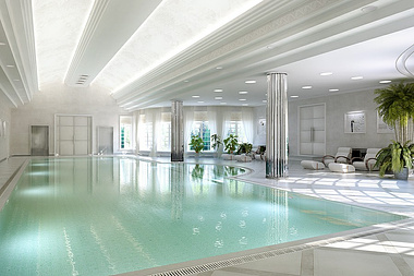 The indoors swimming pool