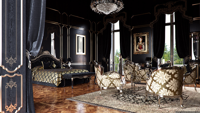 Eduard Caliman Visualization - http://www.eduardcaliman.com
For a while now I have been obsessed with the idea of a classic piece where the more predominant tonalities are mainly composed of black and golden details present throughout the space and I am glad to say that I have finalized such a project.

These 3D interior images were realized using 3DS Max and rendered with Corona.