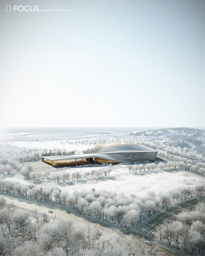 D-focus - https://www.facebook.com/3Dfocus
Pyeongchang Ice Hockey Stadium Design Competition Entry work.

