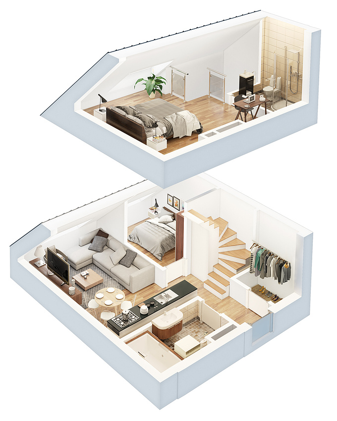http://3DG
Here are couple fresh 3D apartments done for Eika, Basanavičiaus 9A, Vilnius (we did 7 floor plans for top floor at all)