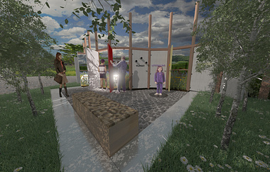 3D impression of the final design; festival garden