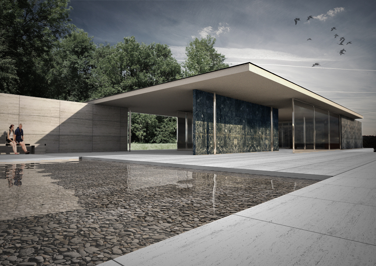Laptop Creed Overwhelm Exterior view Barcelona Pavilion, Mies | Carlos B - CGarchitect -  Architectural Visualization - Exposure, Inspiration & Jobs