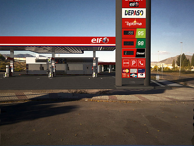 3d gas station front