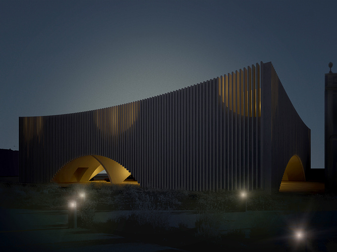 VÖSA studio - http://vosastudio.com
3Ds Max + V-Ray
Photoshop + Lightroom

Nightview from a Library project designed by Cláudio Vilarinho architects and designers.
The idea for the image was to keep it very straight forward and simple in terms of its expression. We wanted to show the building in a natural state.