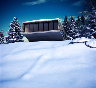 House in Winter Landscape