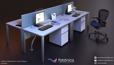 Office furniture with ART and 3dsmax