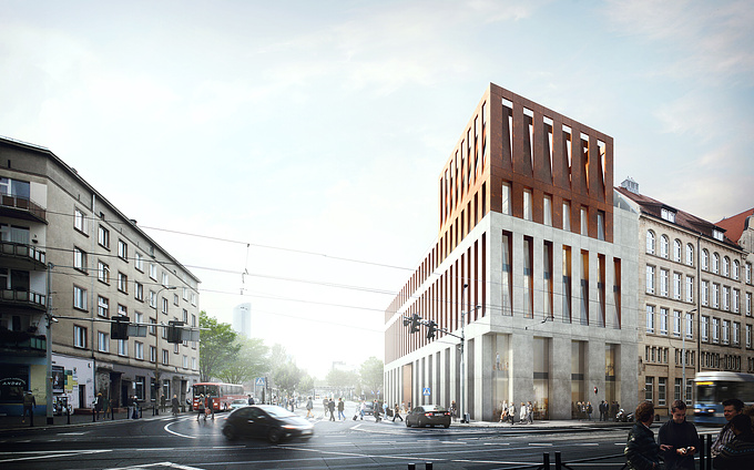 Court in Wroclaw - competition.
Project: Plus3 Architekci
Soft: SU+Vray+Photoshop