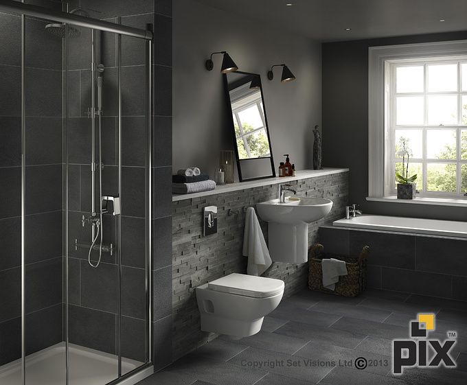 http://www.setvisionspix.co.uk/
This CGI photography Bathroom image was designed and produced by our in house team of CG artists, illustrators and photographers our aim was to produce true photo-realistic illustrations of  the products in CG room sets.