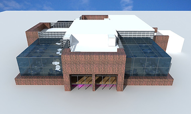 restaurant at the top of building test renders