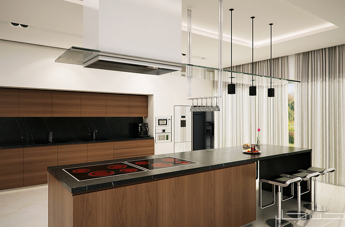 Modern Kitchen design proposal made for a client. Used 3d max 2010+vray sp:1.5. + Photoshop..