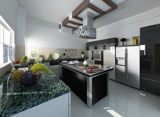 http://www.aoudh.com
Kitchen 3D view software used 3Da max