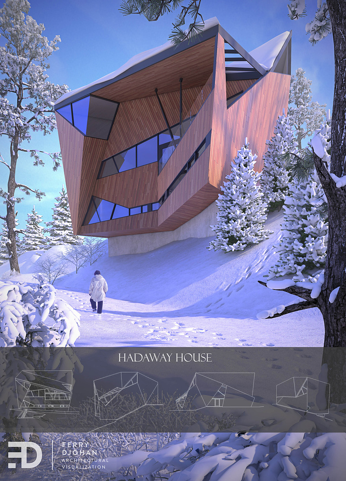 HADAWAY HOUSE. Hi all, I created this scene because I stunned by Hadaway House designed by Patkau Architect and I love winter scene. Created by 3DS Max, Vray and Photoshop. Hope you like it.