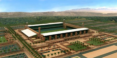 Compositing Vue of the Stadium on Marakesh Morocco