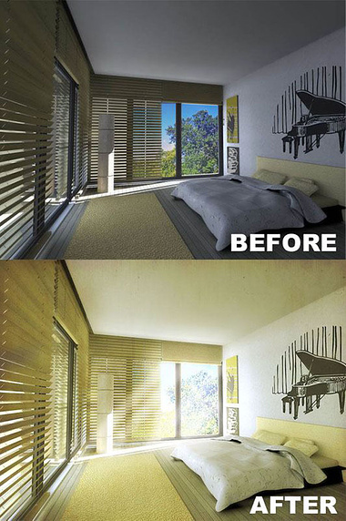 Modern Bedroom, Photoshop Manipulation