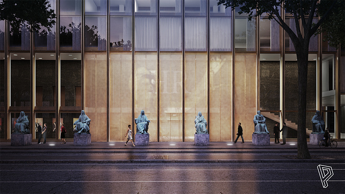 3D Studio Prins - http://3dstudioprins.nl/
Entrance closed / night impression. 

Competition entry for the Supreme Court of the Netherlands

Client: Wiel Arets Architecs
Location: Korte Voorhout, The Hague, the Netherlands
Program: Governmental, Office, 15.000m2
Year: 2012

 --&gt; 
