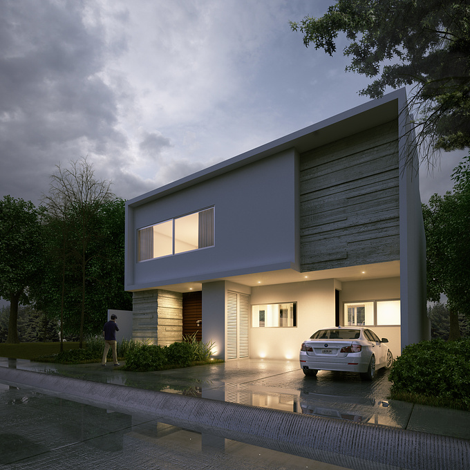 Commisioned project, one of two visualizations of house L27S located in Guadalajara, MX. 
Design: Omar Gómez Architects.