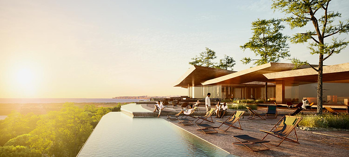 Berga & Gonzalez 

Architectural rendering for the new Palmares resort in Lagos. Designed by RCR arquitectes.

Check out our website for further info
http://renderingofarchitecture.com/rendering-palmares-rcr-arquitectes