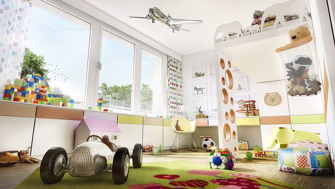 www.archlab.de - http://www.archlab.de
this is a 3d visualisation of a children s room for a berlin housing project / part of a real estate marketing campaign