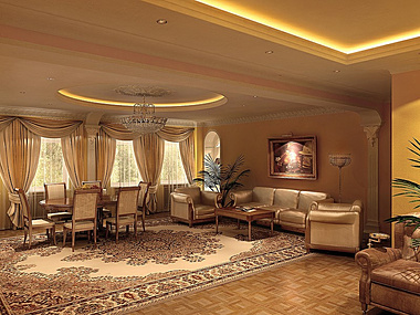 The classical interiorof the sitting room.
