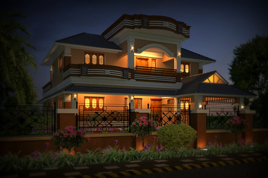 Kerala House night scene