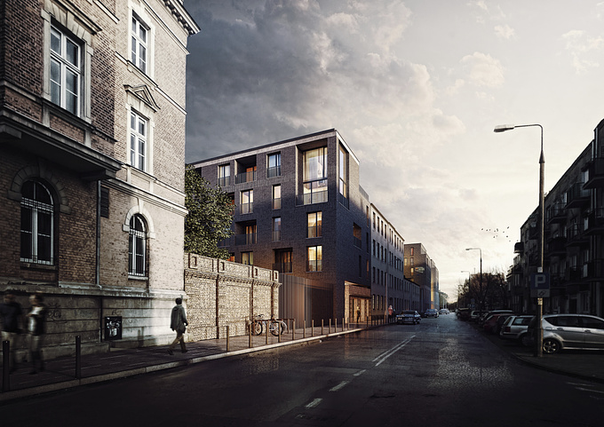 http://peakstudio.eu
3d renderings made for Yareal for their Warsaw Soho project in post-industrial areas of the city. Architectural design by HRA Architekci.