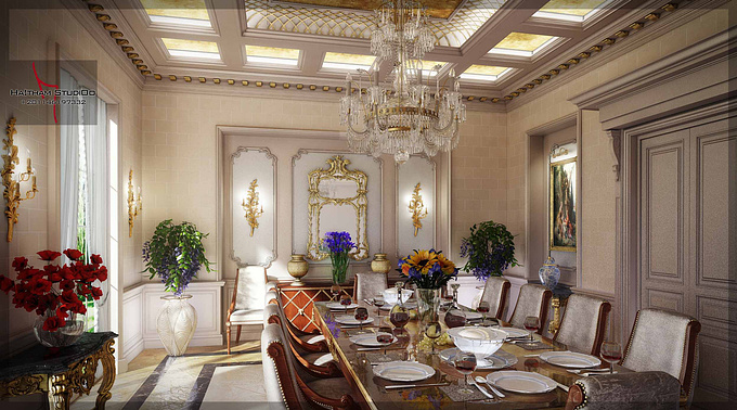 Ha!tham StudiOo
Neo-Classic Design For Dinning room For Villa in KSA,Riyadh