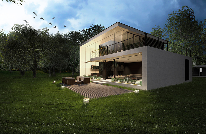 Loft House made with vectorworks, renderworks and PS