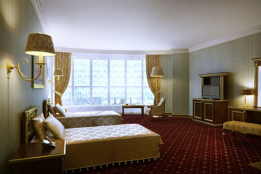 The classical interior of the hotel room
