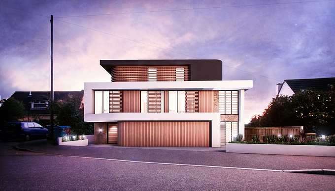 Agency Kilo - http://www.agencykilo.com
Visualisation for a new ultra stylish modern home in Poole, Dorset. 

Software used 3ds max, Vray, Photoshop