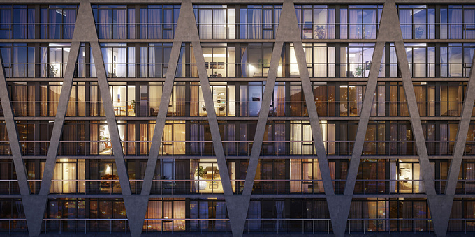  - http://
Facade rendering for the ROWAN San Francisco condominium development designed by Handel Architects for Trumark Urban.