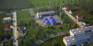 Aerial rendering (Production of biogas)