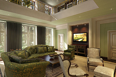 The green living room.