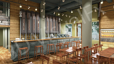 3D Interior Restaurant Rendering