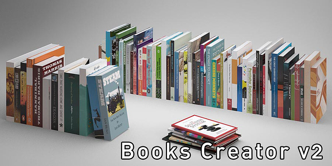 Books Creator v2.0
http://www.imaginecg.it/downloads/BooksCreator/

Books Creator v2.0 improvments:

- flat and round books integration in one script and possibility to choose between one of them or both of them (random)
- 1 to 100 books iterations on the same textures collection
- randomization of texture order
- position randomization to enchace realism
- vray and mental ray support (arch&Design materials)
- total control on vray and mentalray reflection parameters like subdivisons, reflect color, reflect and highlight glossiness, fresnel


You can watch this short tutorial to see BooksCreator2.0 in action
https://vimeo.com/74942354

--

The unique concept behind our script is very simple: "less is more".

We try to simplify daily routine automating all that boring and ripetive actions that are necessary to obtain a certain result.

With this script we want to help you giving the ability to create books with one click, strating from textures and respecting proportions.

Set contains:

- "BooksCreator2.0" script
- source .max files with base books
- 5 test texture

Script runs on 32 and 64 bit systems, on max 9 and next releases.

http://www.imaginecg.it/downloads/BooksCreator/
