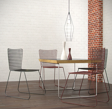 Wire Chair Rendering