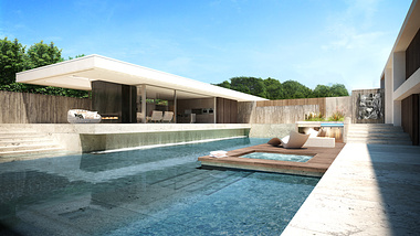 Architectural visualization of a luxury house