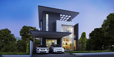 Two story house plans modern black-beam