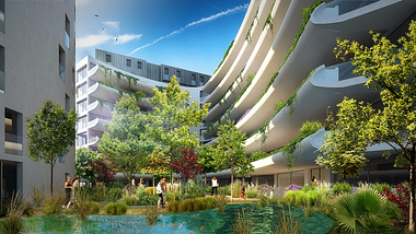 Architectural competition rendering at Marseille