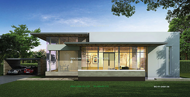 Single storey house Modern Style 3D Perspective