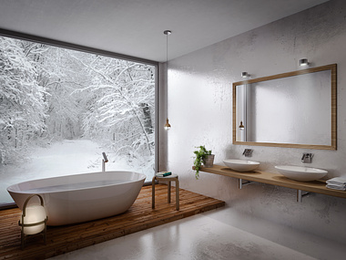 snowy bath