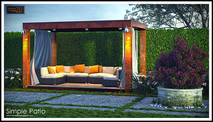 http://www.nawa3d.blogspot.com
Its my first attempt on patio design, having a hard time to find the color mood but really enjoy the process.