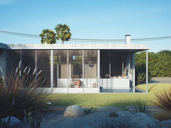 Hi, I would like to share some Renderings from the Miller House, by Richard Neutra, that I've made in my free time. Feedback is highly appreciated 

Software used: Cinema4D, VRayForC4D, Photoshop
http://guachinarte.com/portfolio/project/miller-house