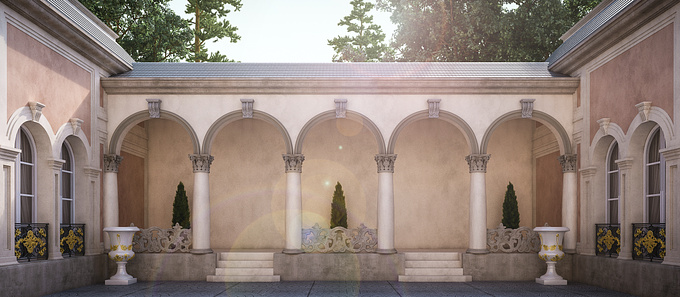 https://www.behance.net/ibrahim_alameer
a shot from an exterior work i recently finsished using 3d max , vray  ,ps
